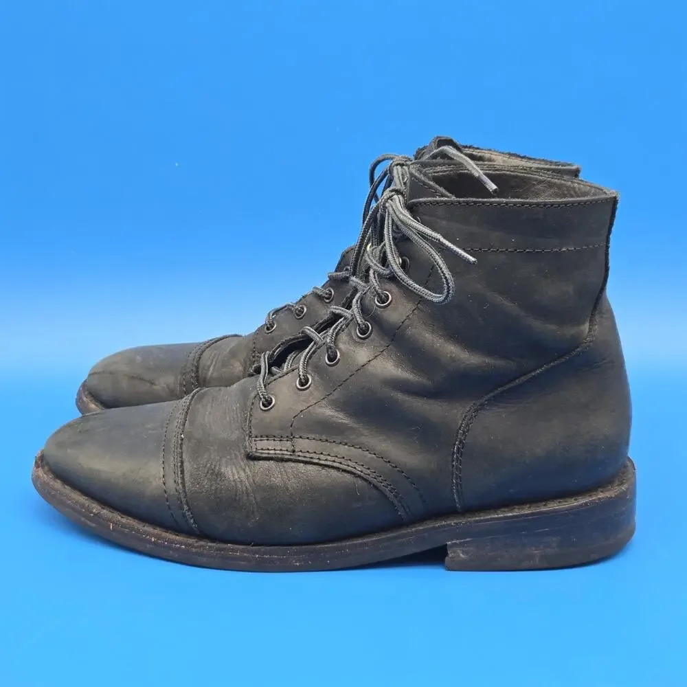 Thursday Captain Men’s Size 10 Black Leather Cap Toe Lace Up Ankle Boots